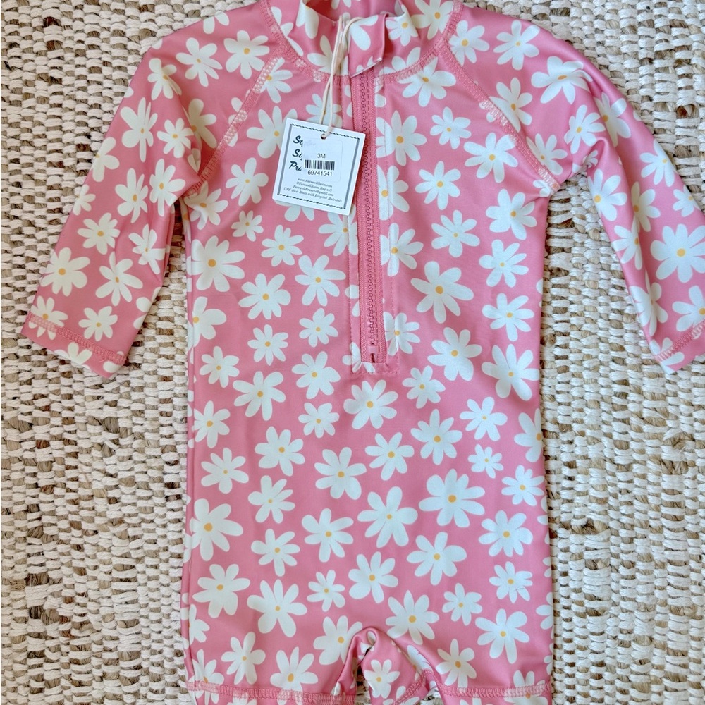 Farewell Swim Baby Rashguard - Pink Daisy